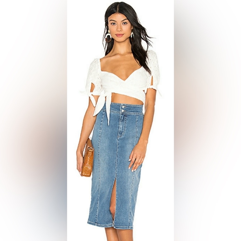 Free People We The Free Long Denim Skirt Size 27 Regular